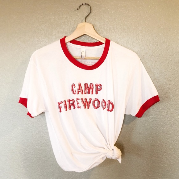 American Apparel Tops - Vintage Style Camp Firewood Ringer Tee